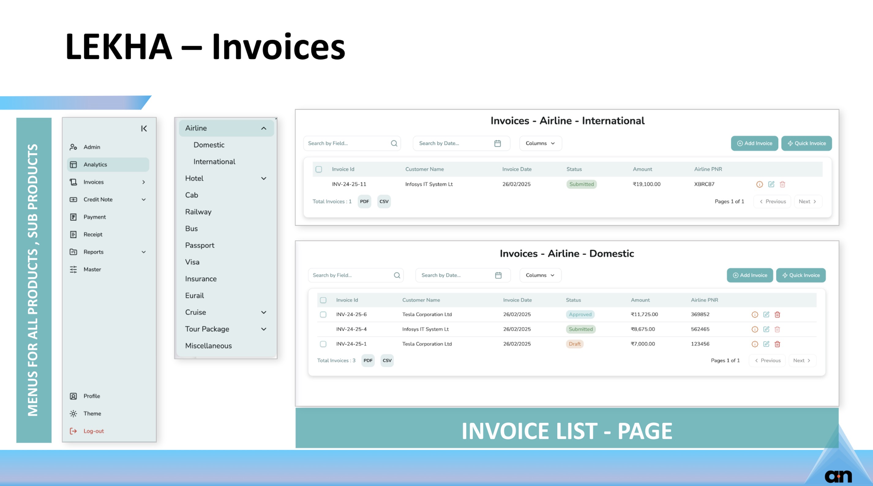 LEKHA Invoices Interface
